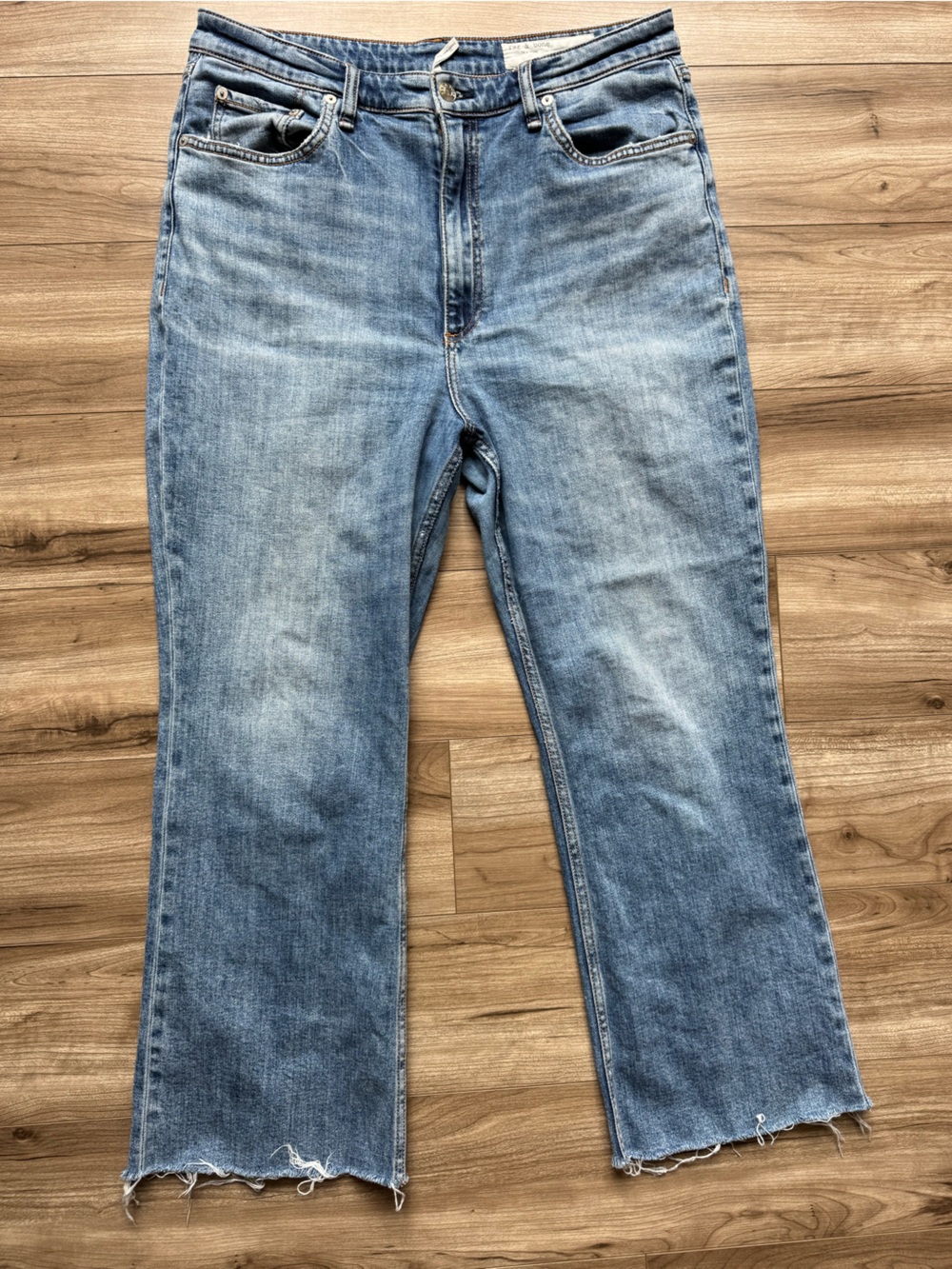 Rag and Bone CASEY HIGH-RISE ANKLE FLARE Eldoris Frayed hem size 33